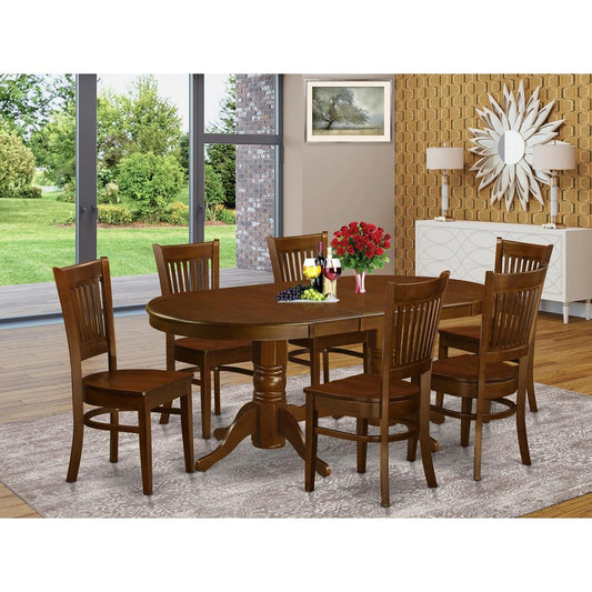 7 Pc Dining Room Set Table With Leaf And 6 Kitchen Dining Chairs By East West Furniture | Dining Sets | Modishstore