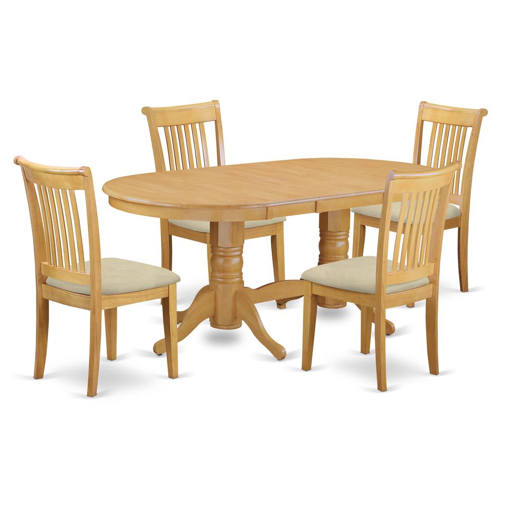 Dining Room Set Oak VAPO5-OAK-C By East West Furniture | Dining Sets | Modishstore - 2