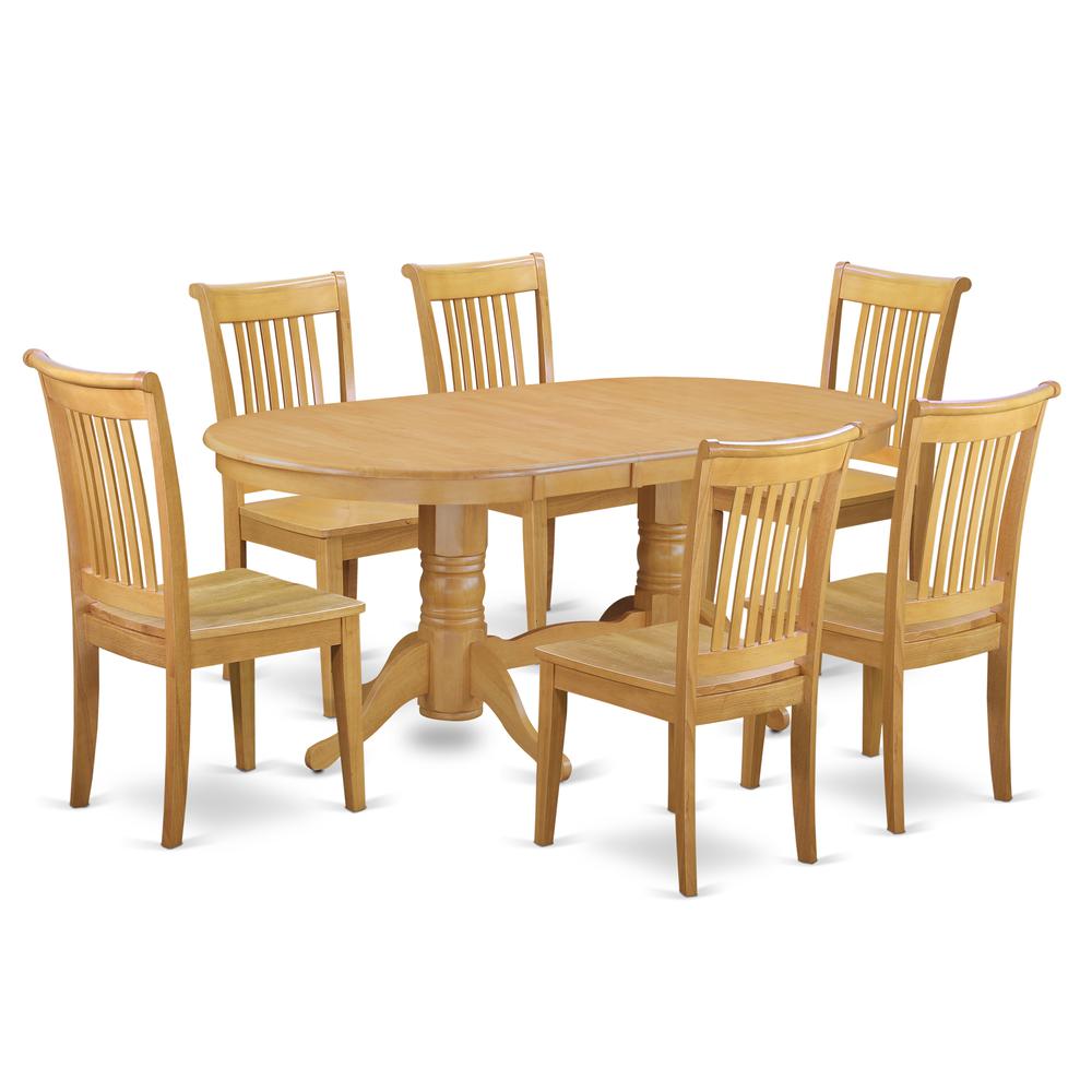 Dining Room Set Oak VAPO7-OAK-W By East West Furniture | Dining Sets | Modishstore - 2