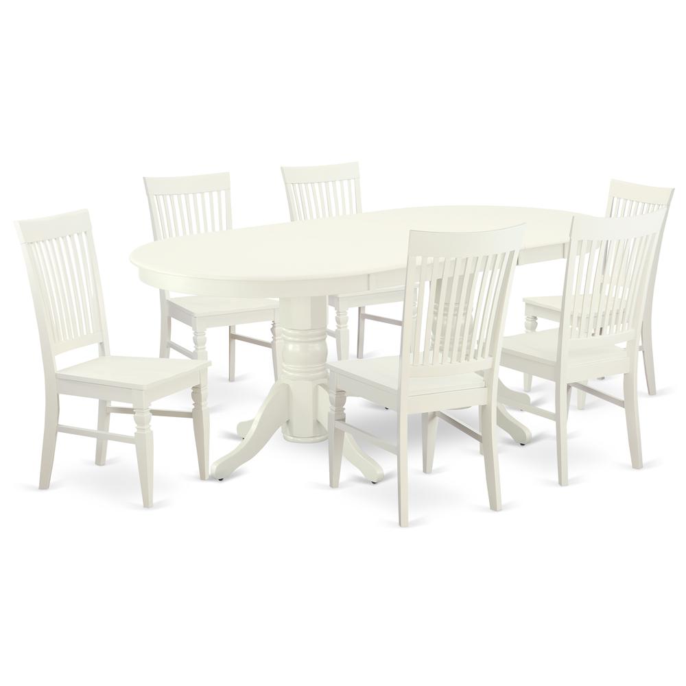 Dining Room Set Linen White VAWE7-LWH-W By East West Furniture | Dining Sets | Modishstore - 2