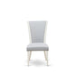 Set Of 2 - Upholstered Chair- Parson Chairs Includes Linen White Wood Frame By East West Furniture | Dining Chairs | Modishstore - 2