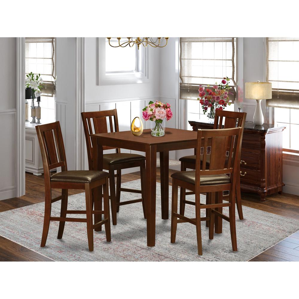 5 Pc Pub Table Set-Counter Height Table And 4 Stools. By East West Furniture | Bar Stools & Table | Modishstore