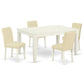 Dining Room Set Linen White WEAB5 - LWH - 64 By East West Furniture | Dining Sets | Modishstore - 2