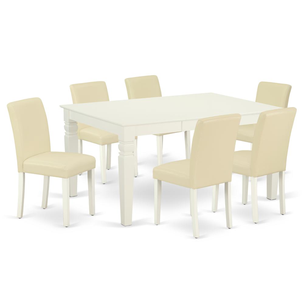 Dining Room Set Linen White WEAB7-LWH-64 By East West Furniture | Dining Sets | Modishstore - 2