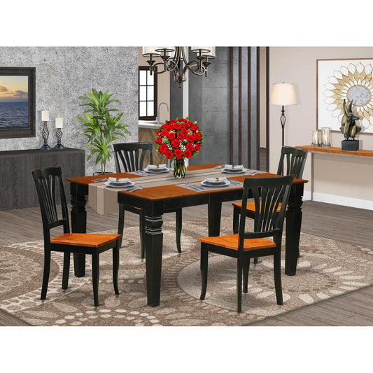 7 Pc Dinette Set With A Dinning Table And 6 Wood Dining Chairs In Black By East West Furniture | Dining Sets | Modishstore