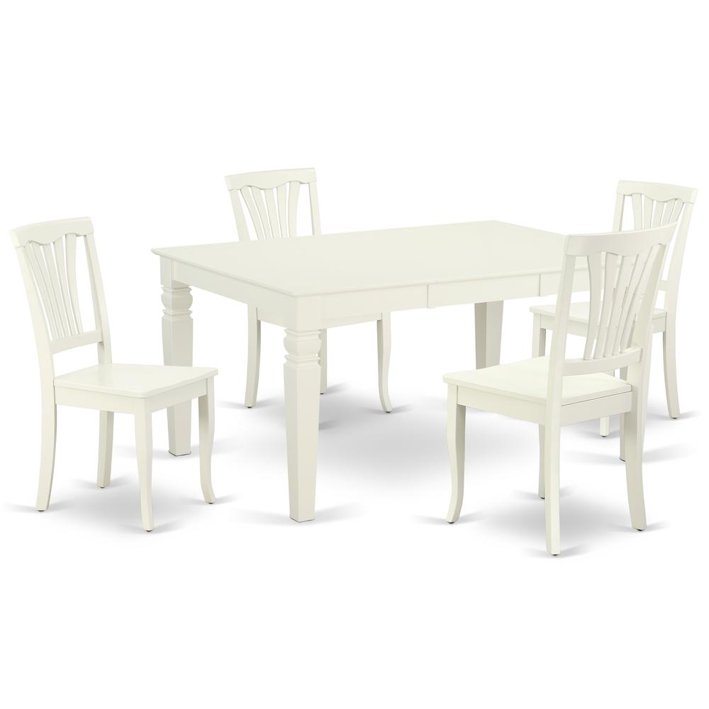 Dining Room Set Linen White WEAV5-LWH-W By East West Furniture | Dining Sets | Modishstore - 2