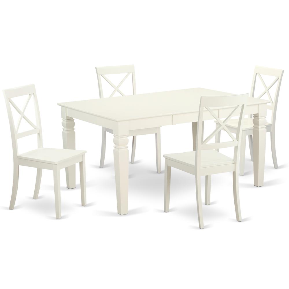Dining Room Set Linen White WEBO5-LWH-W By East West Furniture | Dining Sets | Modishstore - 2