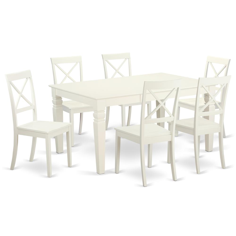 Dining Room Set Linen White WEBO7-LWH-W By East West Furniture | Dining Sets | Modishstore - 2