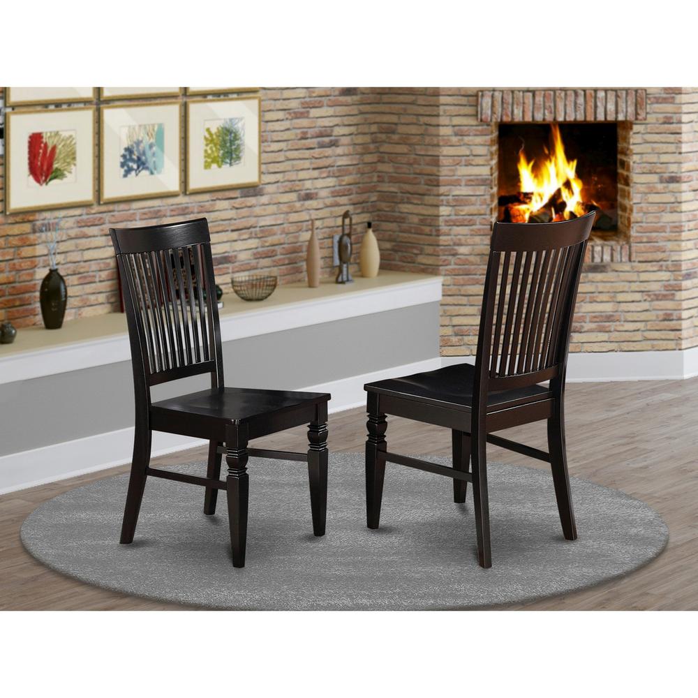 Weston Dining Wood Seat Chair With Slatted Back In Black Finish, Set Of 2 By East West Furniture | Dining Chairs | Modishstore