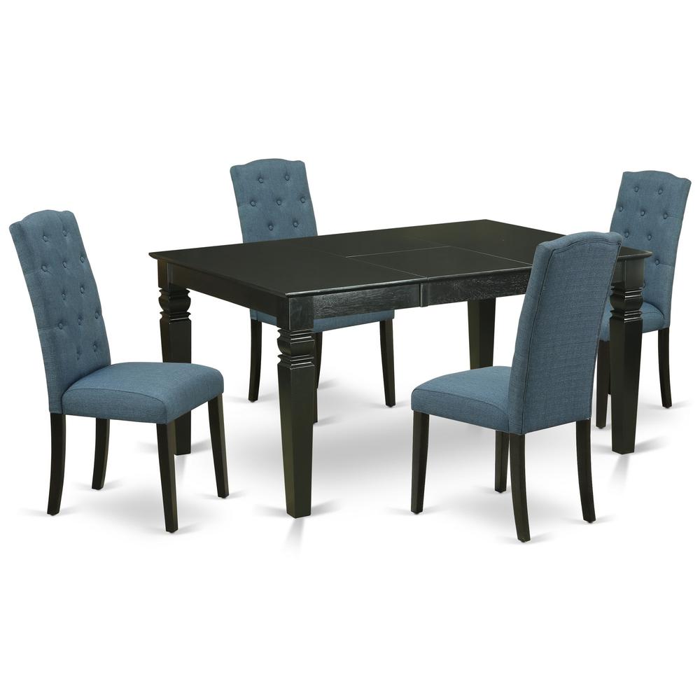 Dining Room Set Black WECE5-BLK-21 By East West Furniture | Dining Sets | Modishstore - 2