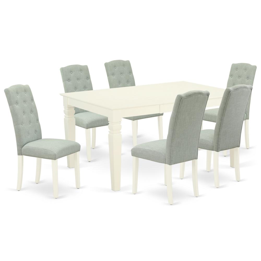 Dining Room Set Linen White WECE7-WHI-15 By East West Furniture | Dining Sets | Modishstore - 2