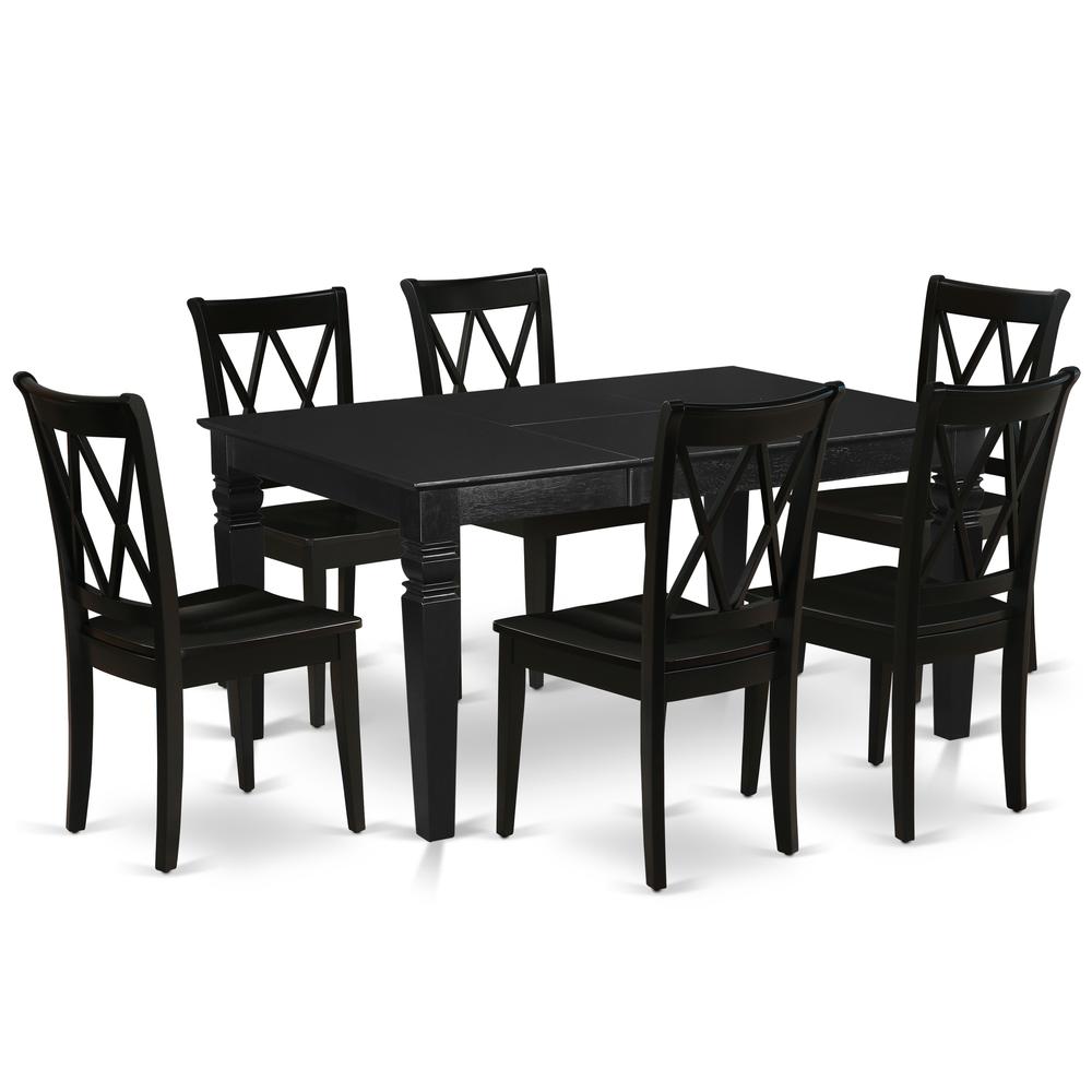 Dining Room Set Black WECL7-BLK-W By East West Furniture | Dining Sets | Modishstore - 2