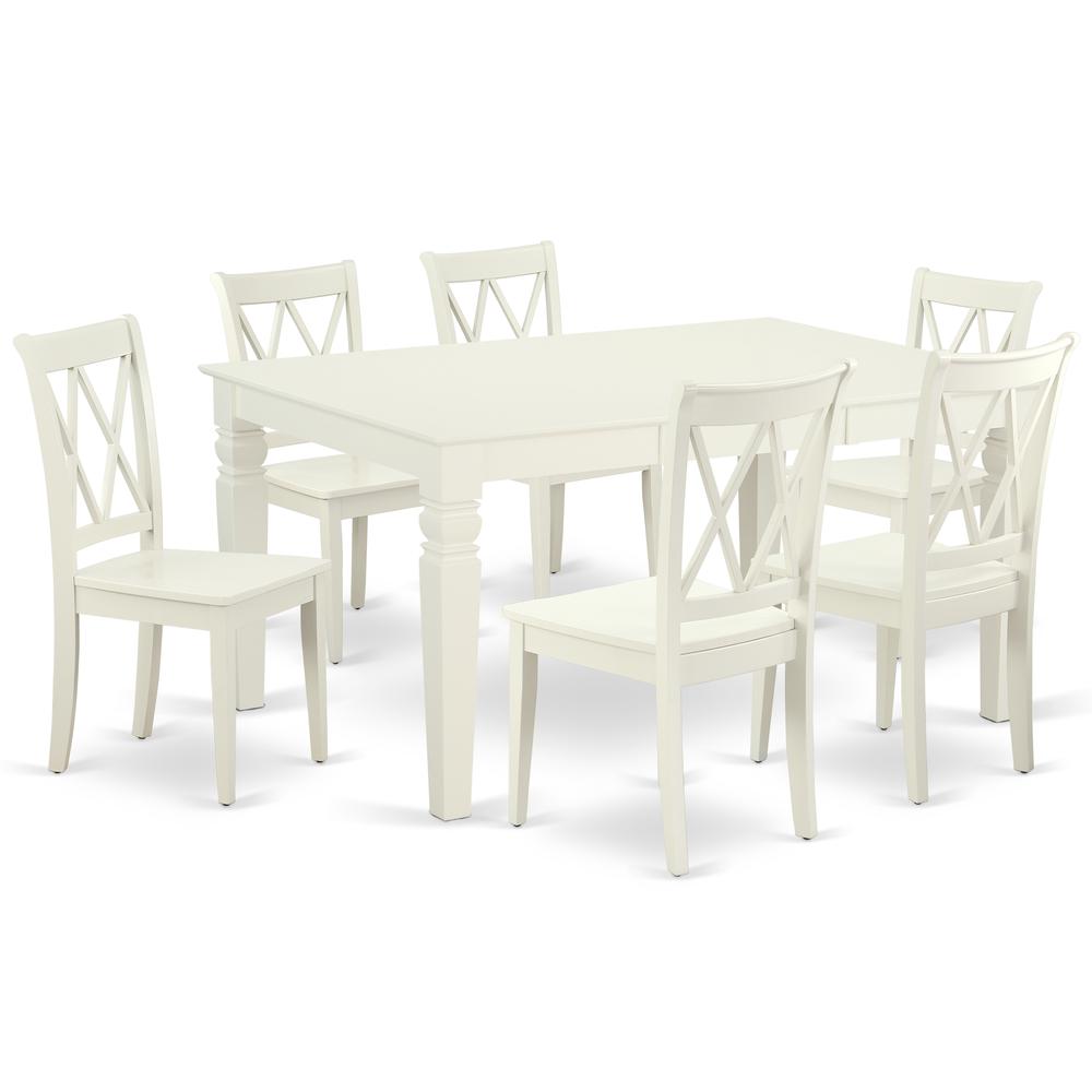 Dining Room Set Linen White WECL7-LWH-W By East West Furniture | Dining Sets | Modishstore - 2