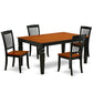 Dining Room Set Black & Cherry WEDA5-BCH-W By East West Furniture | Dining Sets | Modishstore - 2