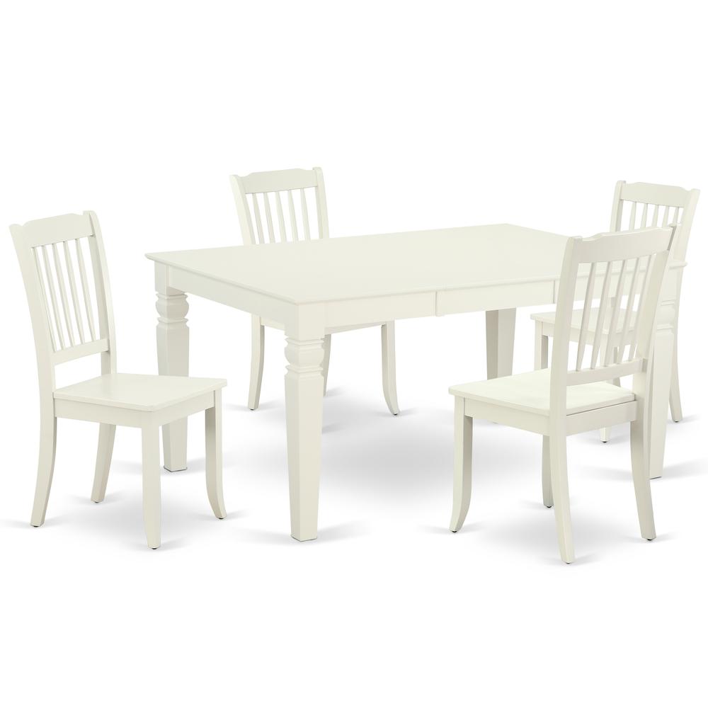 Dining Room Set Linen White WEDA5-LWH-W By East West Furniture | Dining Sets | Modishstore - 2