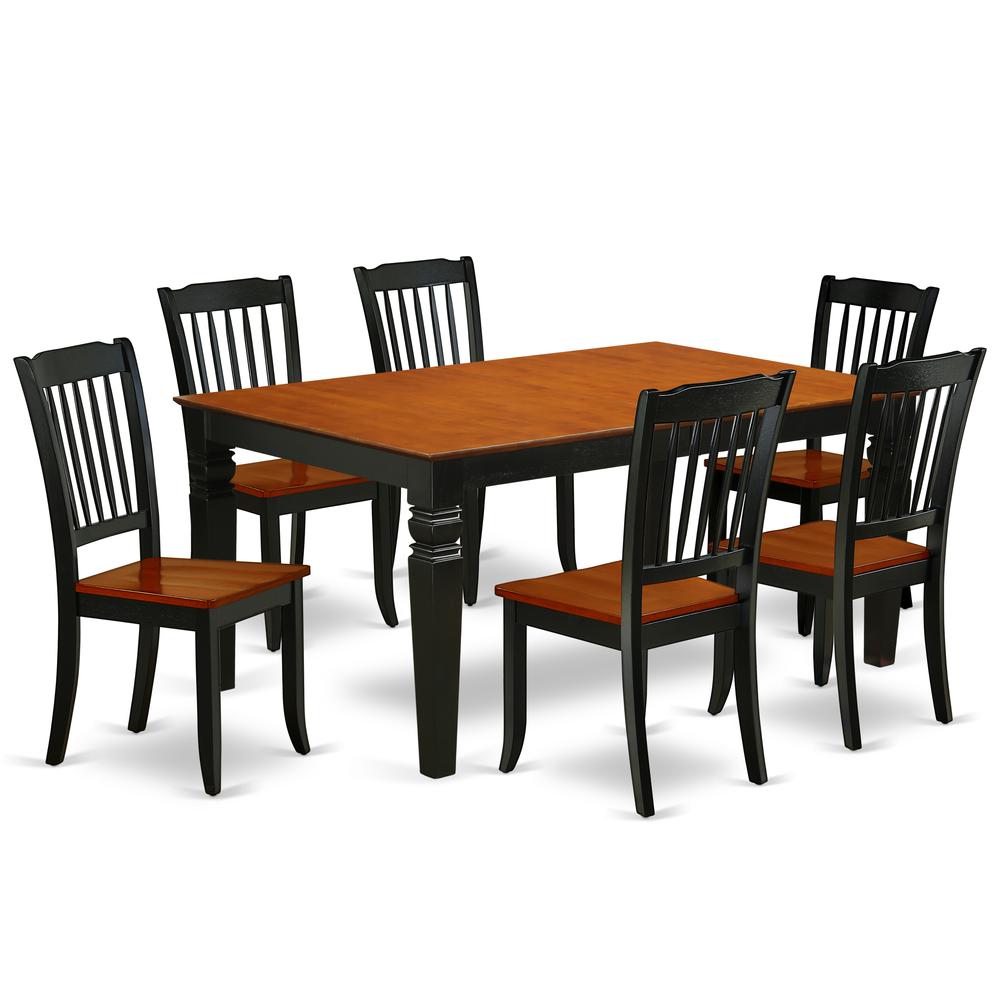 Dining Room Set Black & Cherry WEDA7-BCH-W By East West Furniture | Dining Sets | Modishstore - 2
