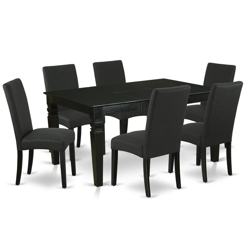 Dining Room Set Black WEDR7-BLK-24 By East West Furniture | Dining Sets | Modishstore - 2