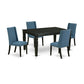 Dining Room Set Black WEFL5 - BLK - 21 By East West Furniture | Dining Sets | Modishstore - 2