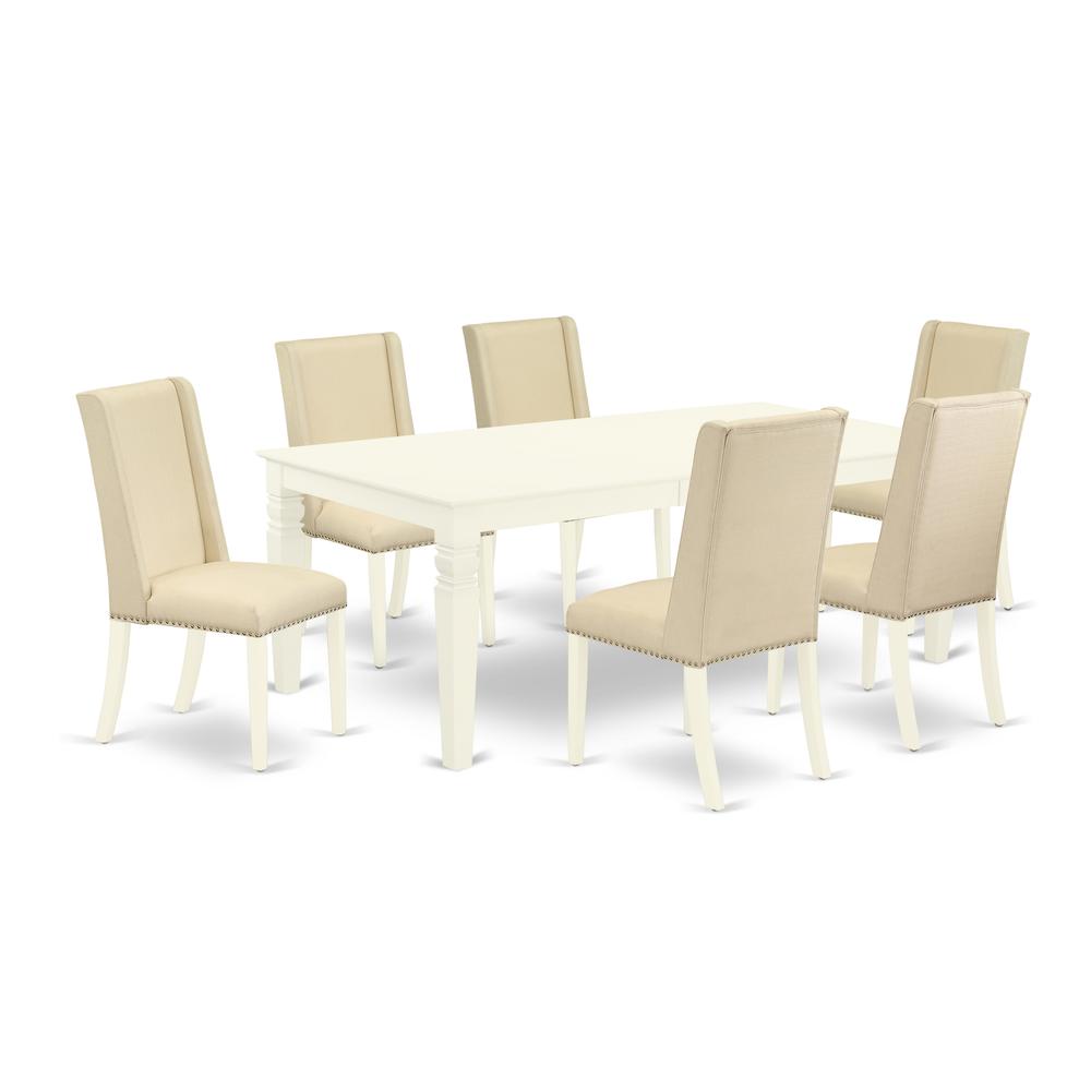 Dining Room Set Linen White WEFL7 - WHI - 01 By East West Furniture | Dining Sets | Modishstore - 2