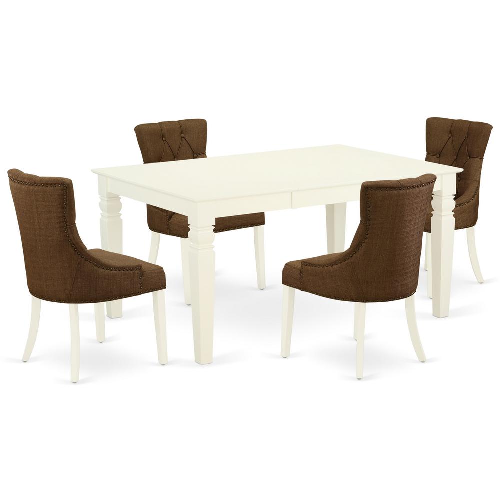 Dining Room Set Linen White WEFR5-WHI-18 By East West Furniture | Dining Sets | Modishstore - 2