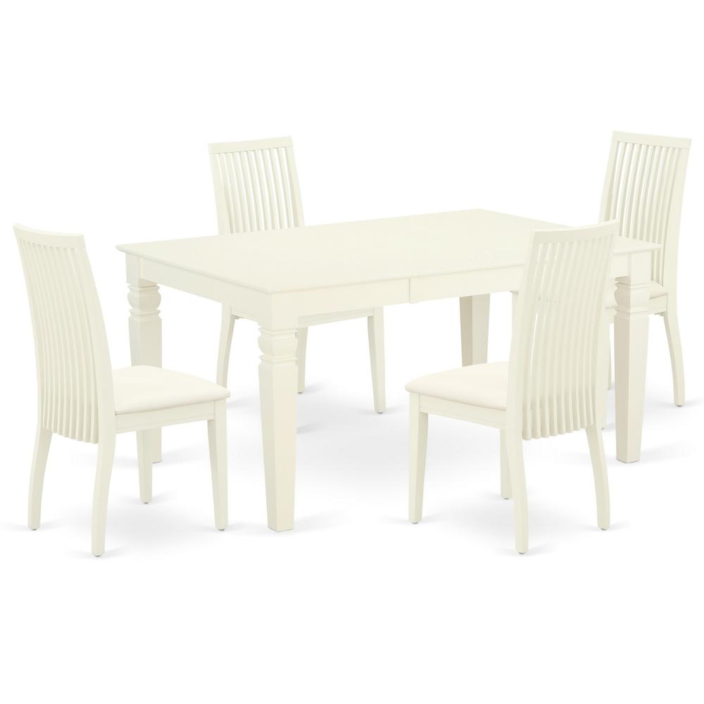 Dining Room Set Linen White WEIP5-WHI-C By East West Furniture | Dining Sets | Modishstore - 2