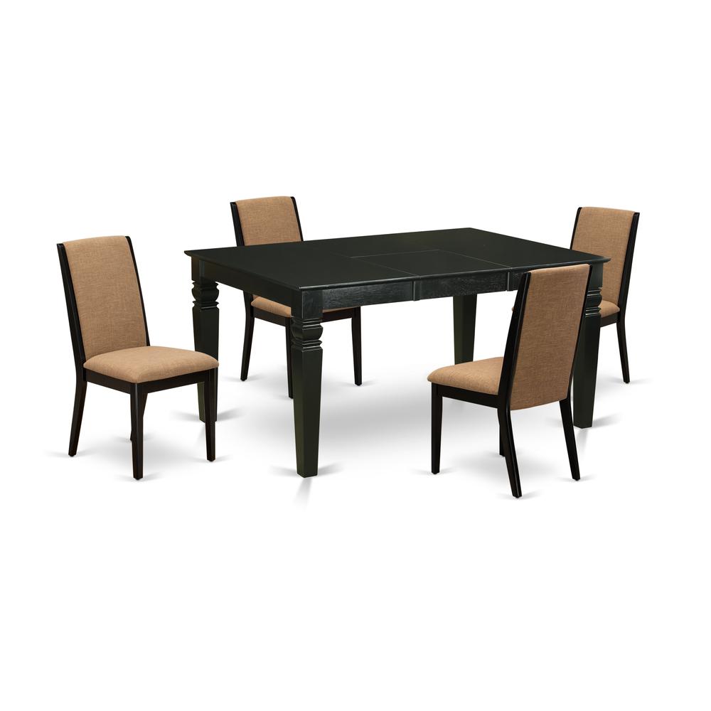 Dining Room Set Black WELA5-BLK-47 By East West Furniture | Dining Sets | Modishstore - 2