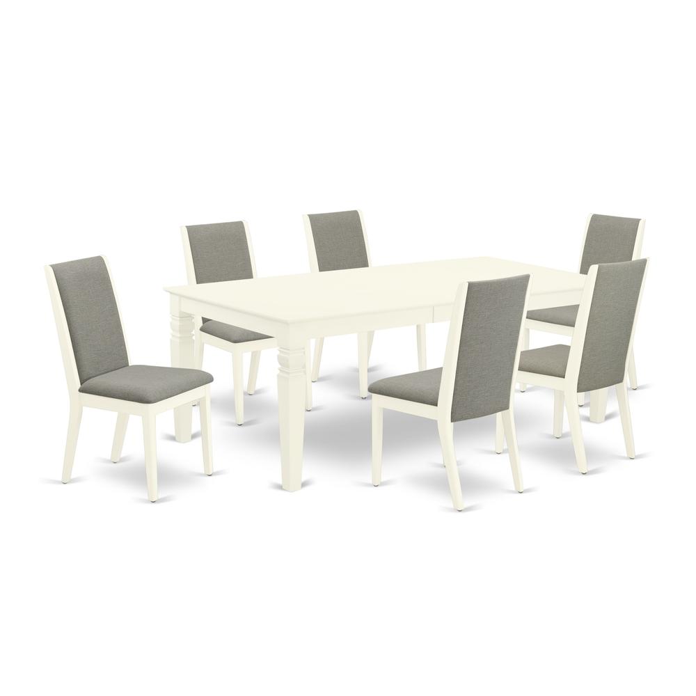 Dining Room Set Linen White WELA7-WHI-06 By East West Furniture | Dining Sets | Modishstore - 2