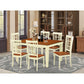 7 Pc Kitchen Table Set With A Dining Table And 6 Wood Kitchen Chairs In Buttermilk And Cherry By East West Furniture - Weni7-Bmk-W | Dining Sets | Modishstore