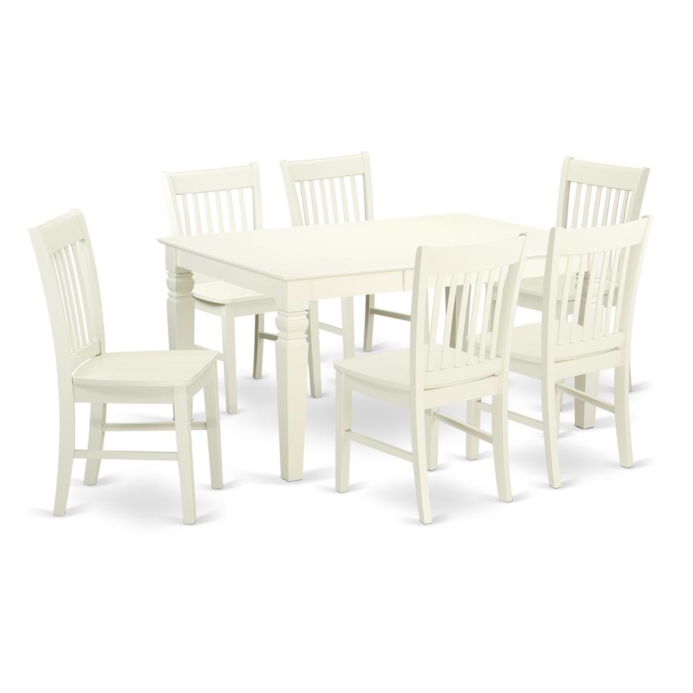 Dining Room Set Linen White WENO7-LWH-W By East West Furniture | Dining Sets | Modishstore - 2