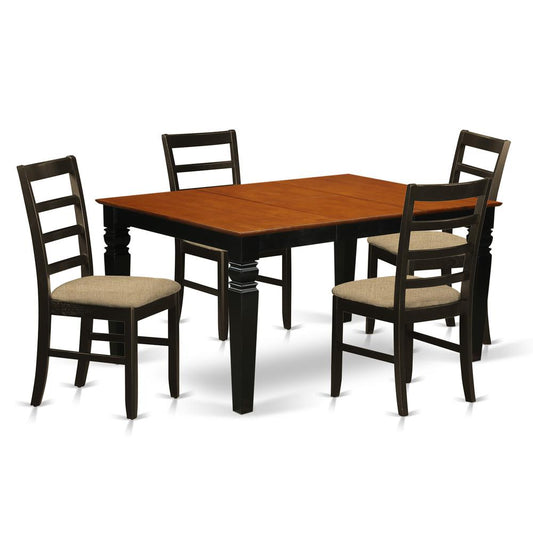 5 Pc Dinette Set With A Dining Table And 4 Seat Dining Chairs In Black By East West Furniture | Dining Sets | Modishstore