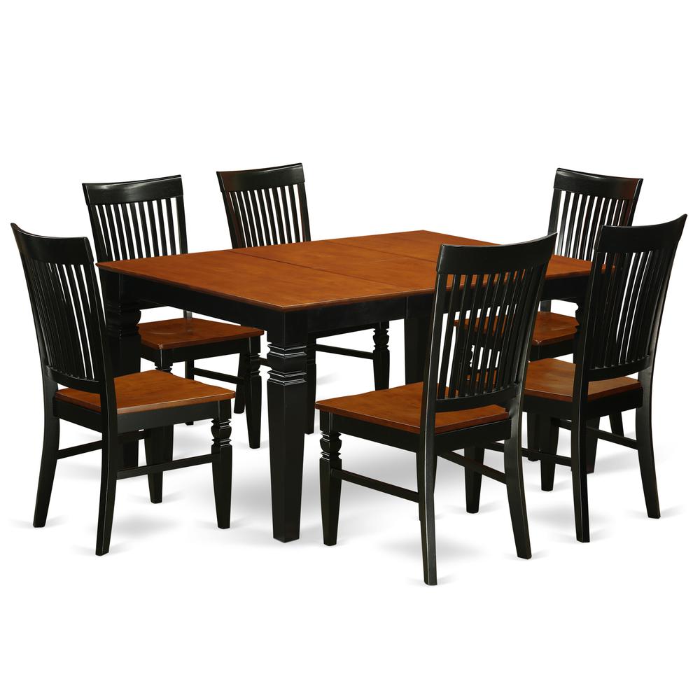 Dining Room Set Black & Cherry WEST7-BCH-W By East West Furniture | Dining Sets | Modishstore - 2