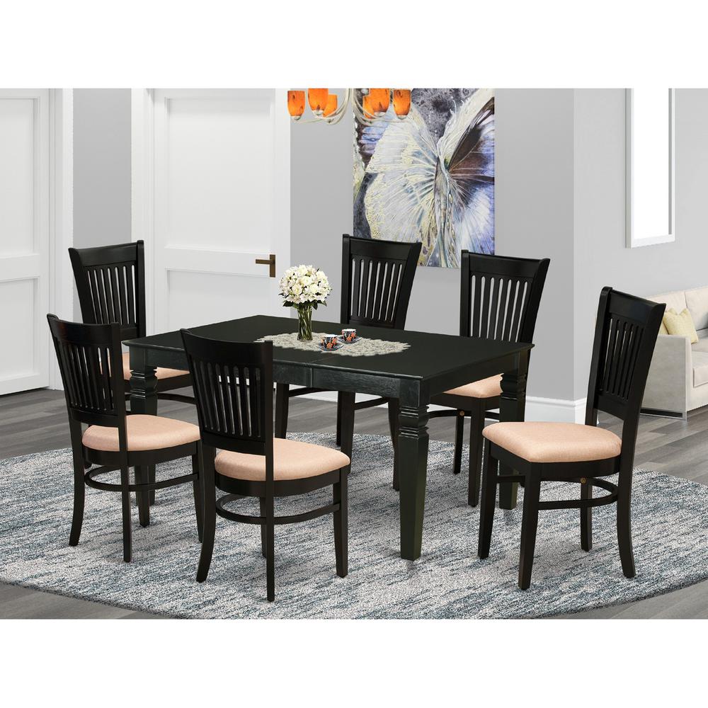 Dining Table - Table Leg Dining Chairs WEVA7 - BLK - C By East West Furniture | Dining Sets | Modishstore - 2