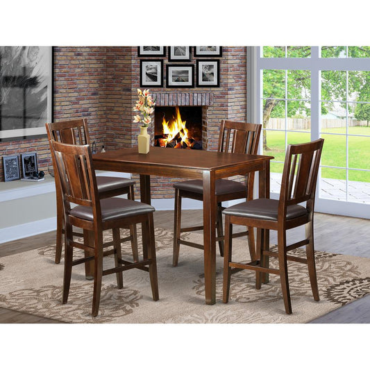 5 Pc Counter Height Dining Room Set-Pub Table And 4 Kitchen Bar Stool By East West Furniture | Bar Stools & Table | Modishstore