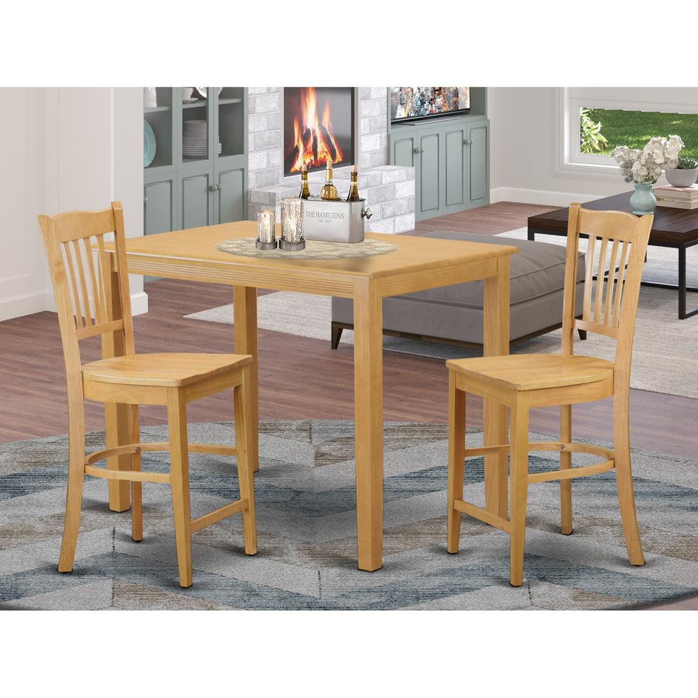 3 Pc Counter Height Pub Set - Dining Table And 2 Bar Stools. By East West Furniture | Bar Stools & Table | Modishstore
