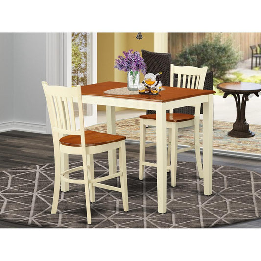 3 Pc Counter Height Pub Set - High Table And 2 Counter Height Chairs. By East West Furniture | Bar Stools & Table | Modishstore
