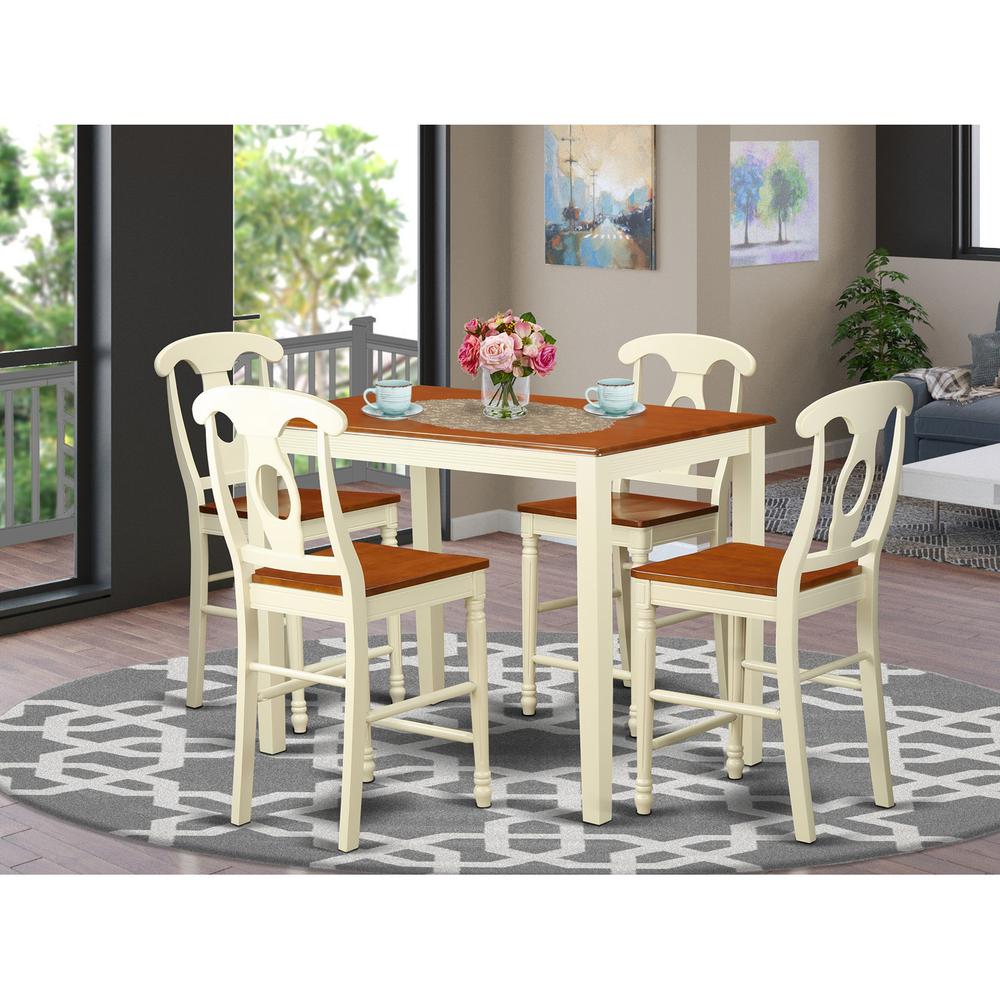 5 Pc Counter Height Set-Pub Table And 4 Dining Chairs. By East West Furniture | Bar Stools & Table | Modishstore - 5
