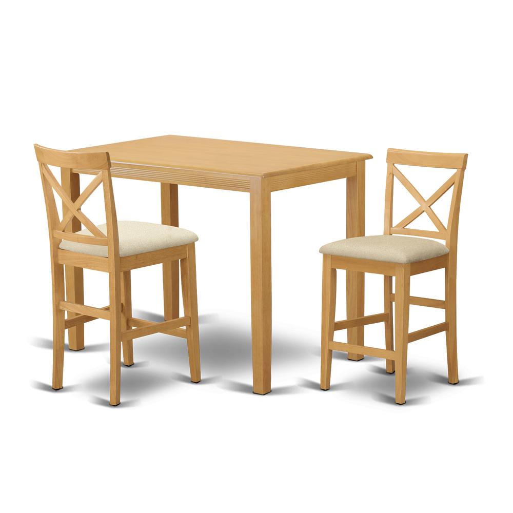 Yapb3-Oak-C 3 Pc Counter Height Dining Set-Pub Table And 2 Counter Height Dining Chair By East West Furniture | Bar Stools & Table | Modishstore