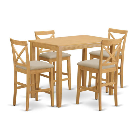 Yapb5-Oak-C 5 Pc Counter Height Dining Set - High Top Table And 4 Dining Chairs. By East West Furniture | Dining Sets | Modishstore