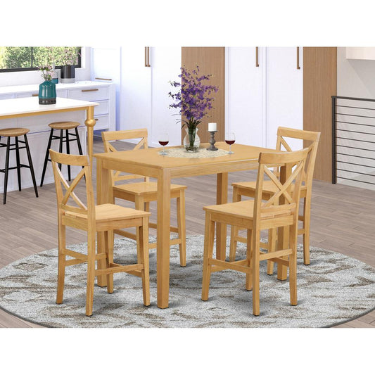 5 Pc Counter Height Table And Chair Set - High Table And 4 Counter Height Stool. By East West Furniture | Dining Sets | Modishstore