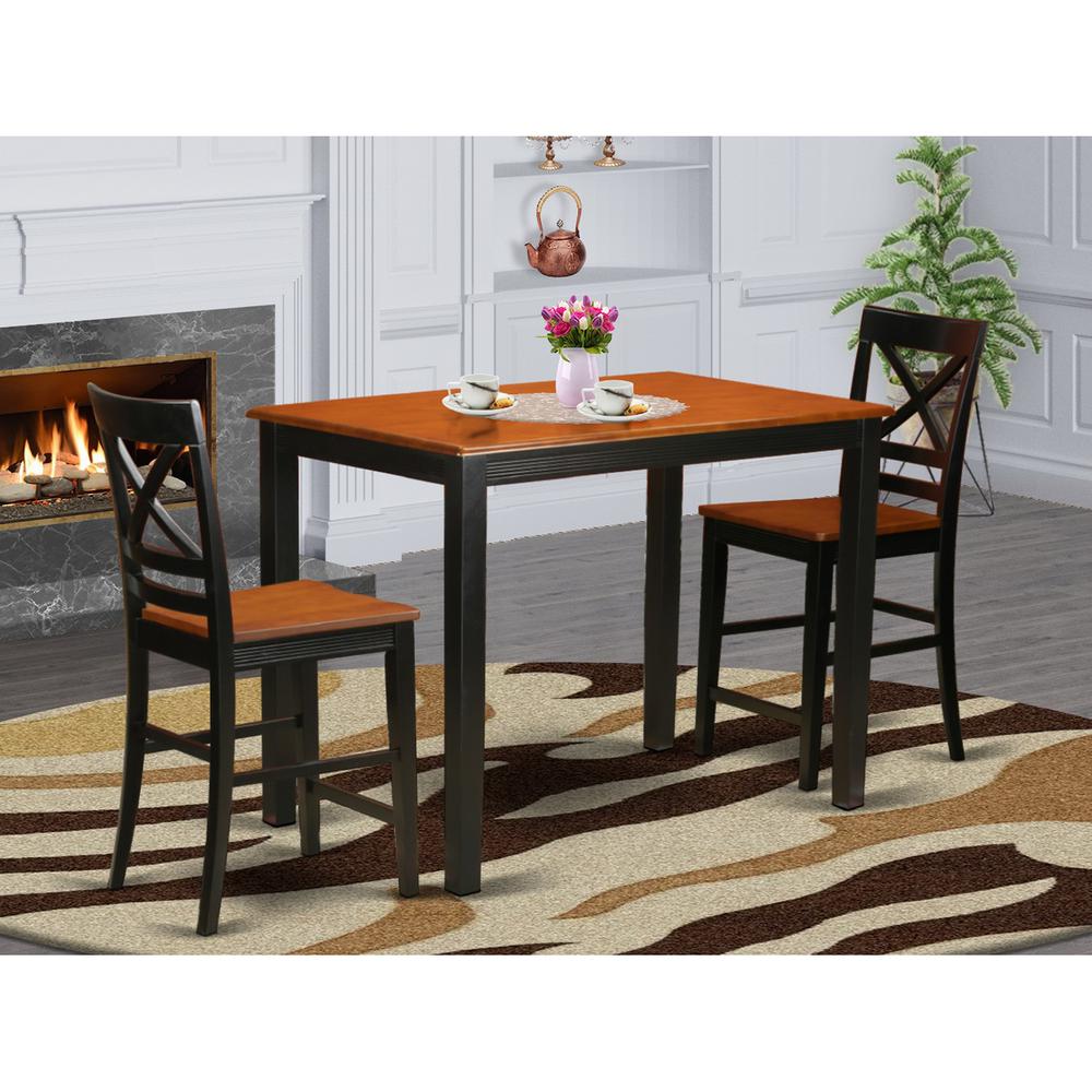 3 Pc Counter Height Pub Set - High Table And 2 Counter Height Dining Chair. By East West Furniture | Bar Stools & Table | Modishstore