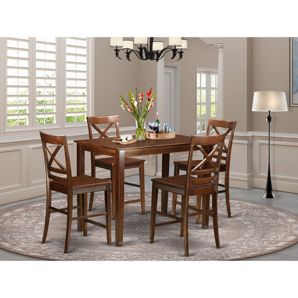 5 Pc Counter Height Dining Room Set-Pub Dining Table And 4 Dining Chairs. By East West Furniture | Bar Stools & Table | Modishstore - 5