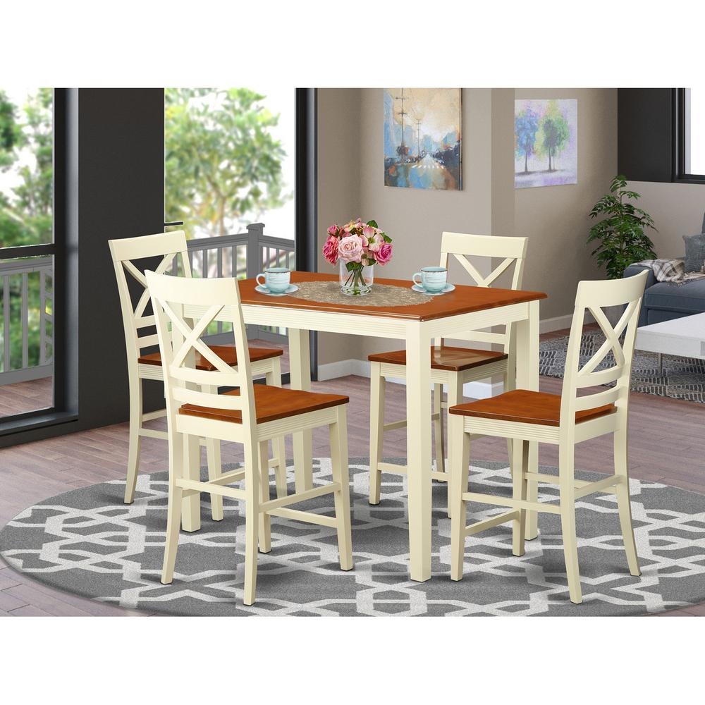 5 Pc Counter Height Dining Room Set-Pub Dining Table And 4 Dining Chairs. By East West Furniture | Bar Stools & Table | Modishstore - 13