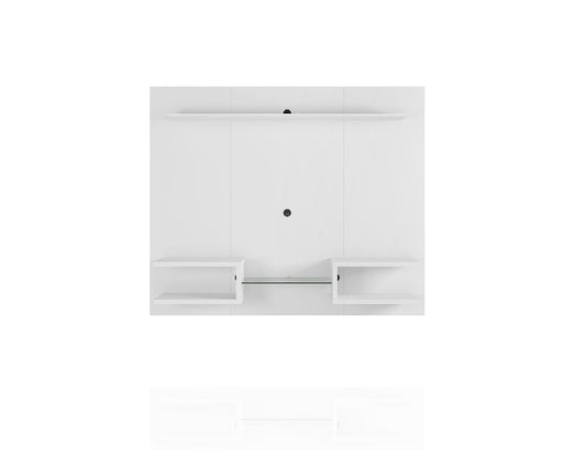 Manhattan Comfort Plaza 64.25 Modern Floating Wall Entertainment Center with Display Shelves in White | TV Stands | Modishstore