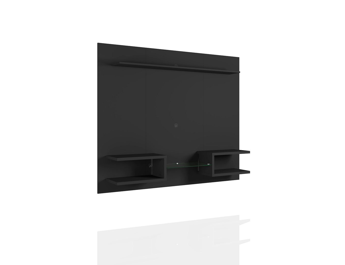 Manhattan Comfort Plaza 64.25 Modern Floating Wall Entertainment Center with Display Shelves in Black | TV Stands | Modishstore-2
