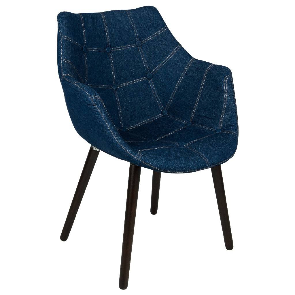 LeisureMod Milburn Tufted Denim Lounge Chair | Lounge Chairs | Modishstore