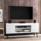 Manhattan Comfort Bradley 62.99 TV Stand White  with 2 Media Shelves and 2 Storage Shelves in White  with Solid Wood Legs | TV Stands | Modishstore