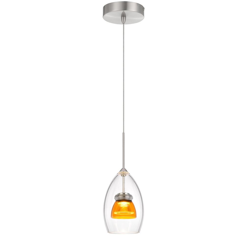 Integrated Dimmable Led Double Glass Mini Pendant Light. 6W, 450 Lumen, 3000K, Clear Yellow By Cal Lighting | Pendant Lamps | Moidshstore - 2