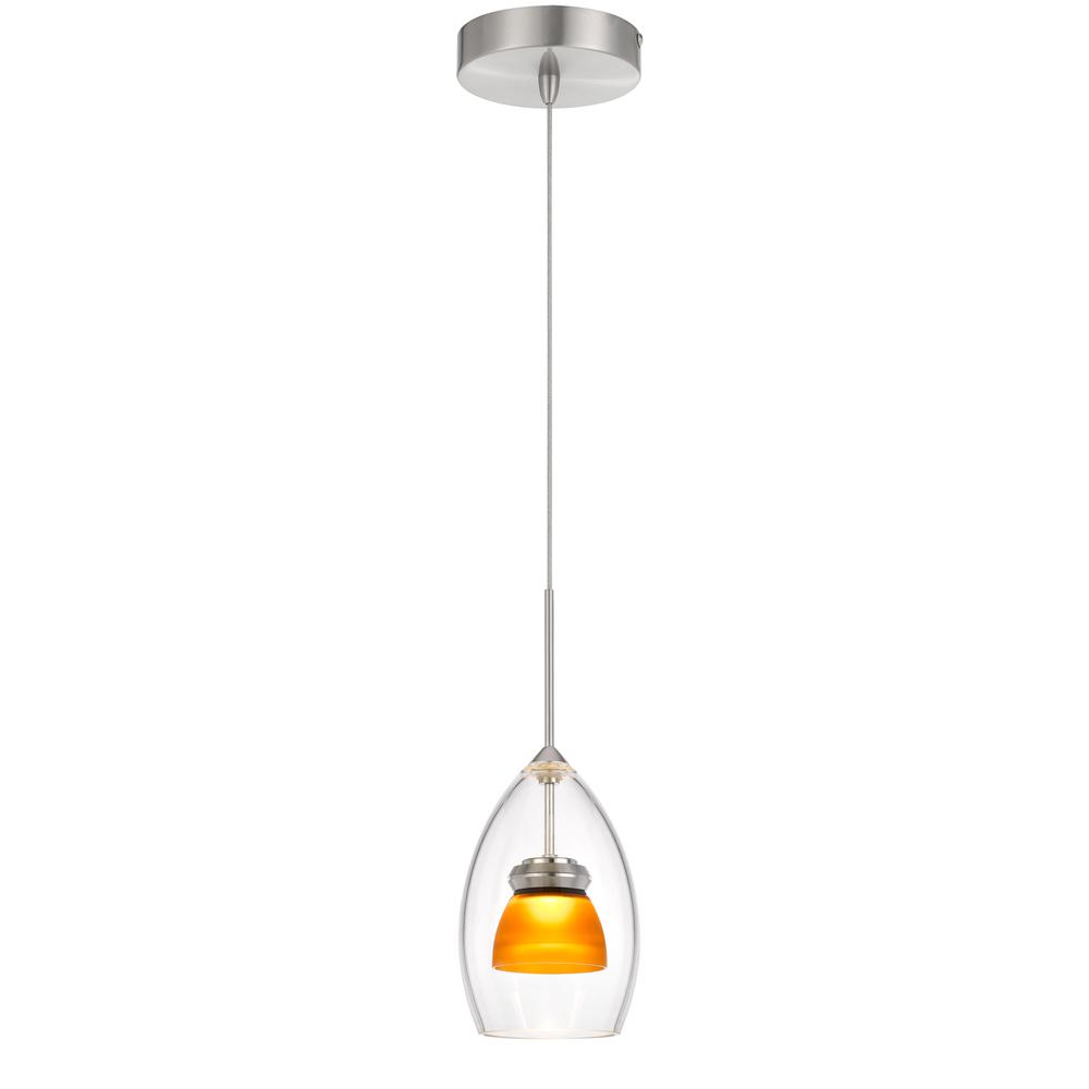Integrated Dimmable Led Double Glass Mini Pendant Light. 6W, 450 Lumen, 3000K, Frosted Yellow By Cal Lighting | Pendant Lamps | Moidshstore - 2