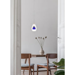 Integrated Dimmable Led Double Glass Mini Pendant Light. 6W, 450 Lumen, 3000K, Clear Blue By Cal Lighting