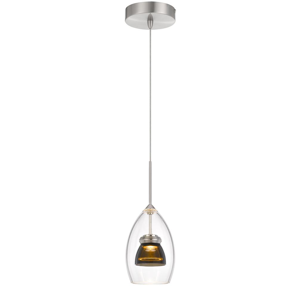 Integrated Dimmable Led Double Glass Mini Pendant Light. 6W, 450 Lumen, 3000K, Smoked By Cal Lighting | Pendant Lamps | Moidshstore - 2